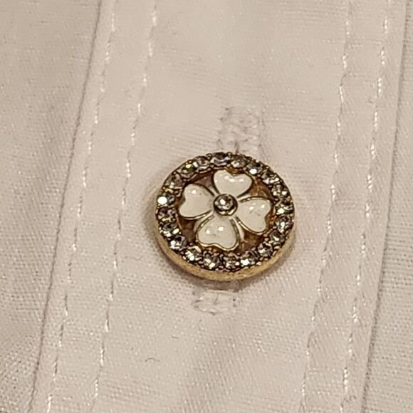 🔸️NWT Zac & Rachel White Buttoned Adjustable Long Sleeve Top Large - Picture 9 of 13